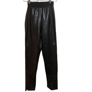 French Connection Women's Black Pull On Leather High Waisted Pants Size XS